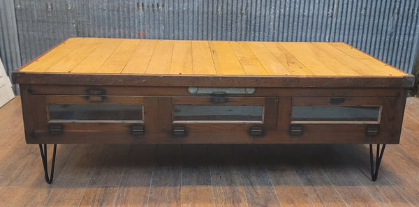 Restored Super Hatcher Chicken Incubator Coffee Table 59"x 31 1/2" x 19" GS01066