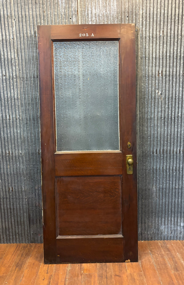 2-Panel Half Glass Wooden Door GA21483