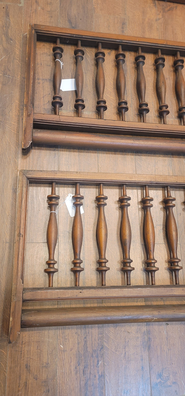 Vintage 2 Piece Ornate Wooden Fretwork Panels 18" T x 60" L GS00890