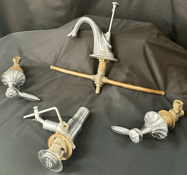 Sherle Wagner Chrome Finished Brass Bathroom Faucet Set GA20592