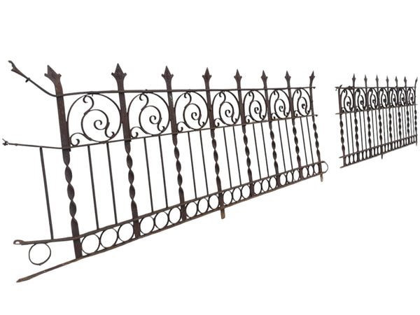 13 Ft of Antique Wrought Iron Garden Fencing GA20874