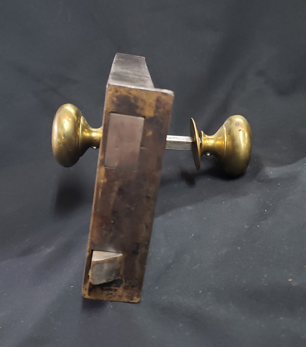 Restored Right Side Carpenter Style Rim Lock Set w/ Key 6 1/2" x 4 1/8" GS00991