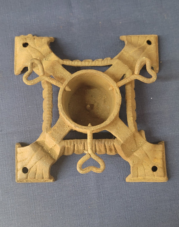 Vintage Art Deco Cast Iron Christmas Tree Stand 7 1/2" Square GS00917