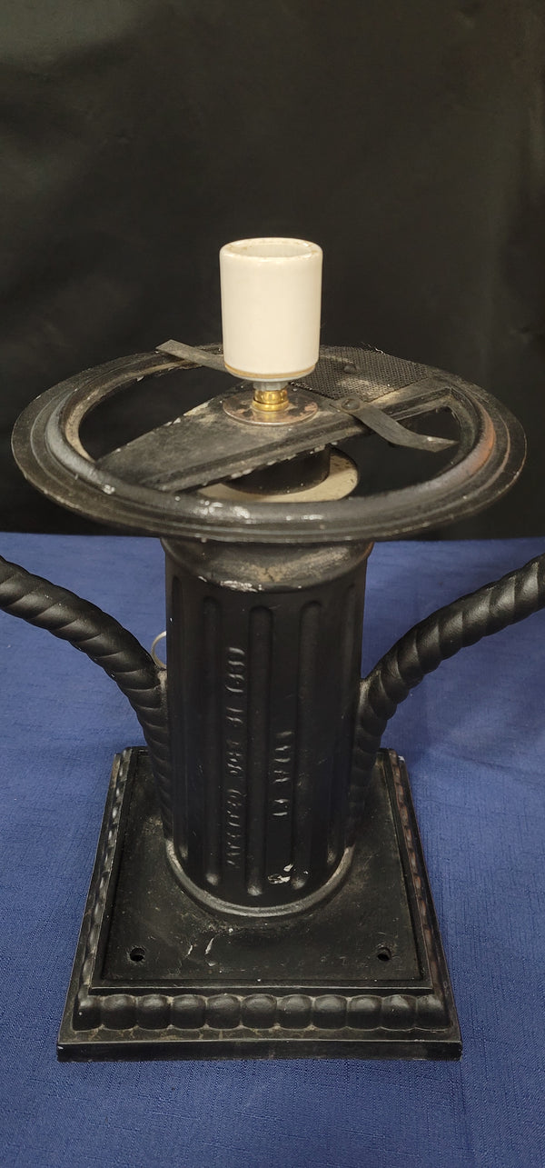 1899 Large Victorian Street Lamp Frame Electrified 29" x 18" GS00840