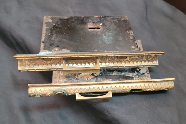 Victorian Eastlake Pocket Door Lock Set 7 1/2" x 5 1/4" x 3 5/8" GS00854