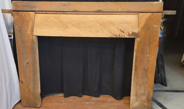 Restored 1800's Huge Heart Pine Fireplace Mantel 86" W x 58 1/2" T GS01065
