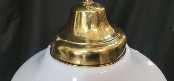 Restored Art Deco Pendant Light w/ Ribbed Bullet Point Shade GS01022