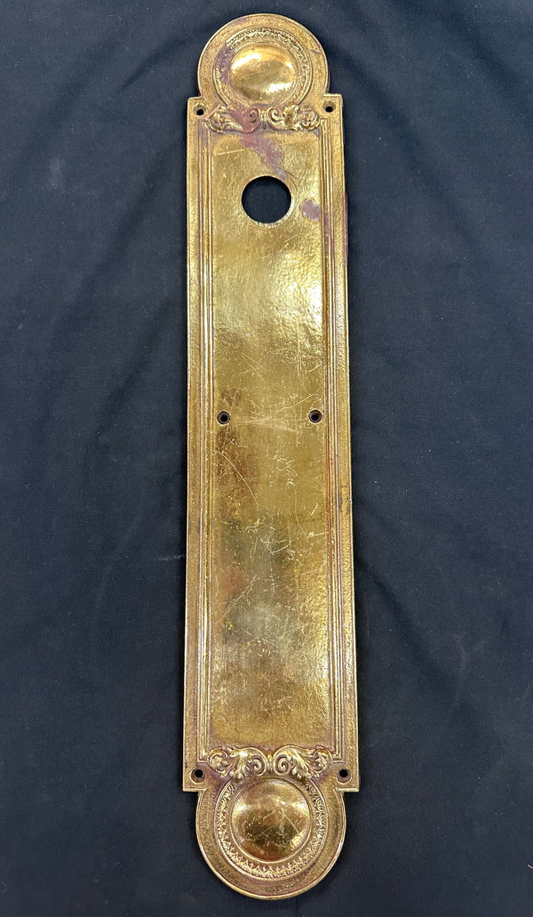 Large Cast Brass French Door Knob Backplate GA20291