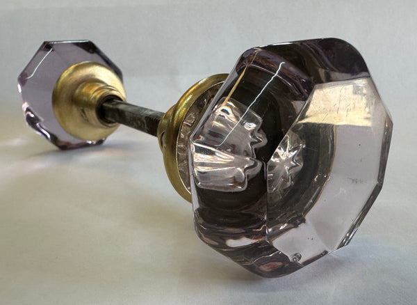8- Point Crystal Amethyst Glass Door Knob Set GA20321