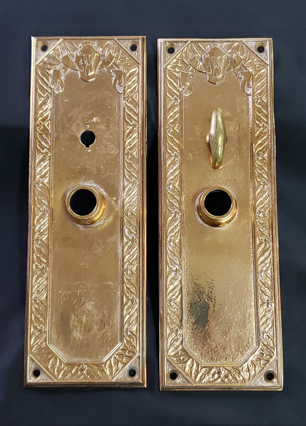 1913 Woolworth Building N.Y. Solid Bronze Door Backplates w/ Thumb Turn GS010938