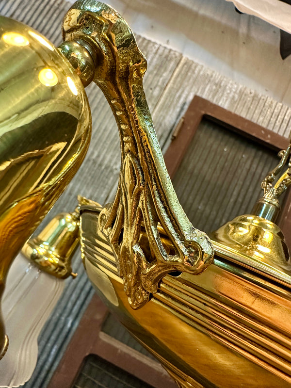 Antique Brass 4-Light Pan Chandelier - 18" W x 8" T - GA21029