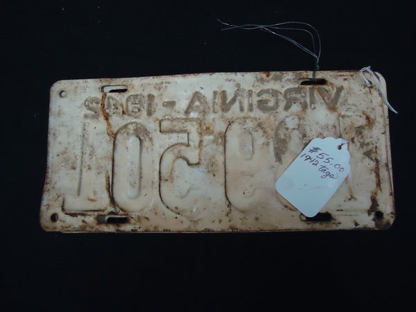 Antique 1942 License Plates Virginia