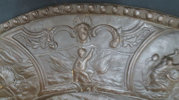 Rare 1800's Cast Iron Roman Classical Relief Wall Plaque 22 1/4" x 29" GAM0143