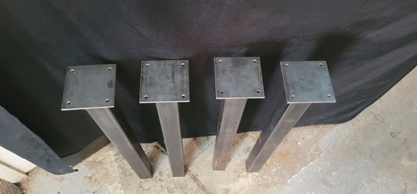 Custom Steel Table Legs w/ 4" Square Top & Adjustable to Height 29" T GS00687