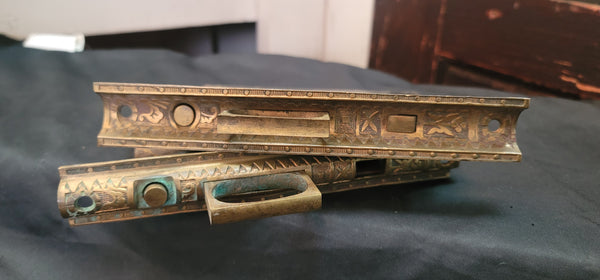 Victorian Eastlake Pocket Door Lock Set 7 1/2" x 5 1/4" x 3 5/8" GS00854