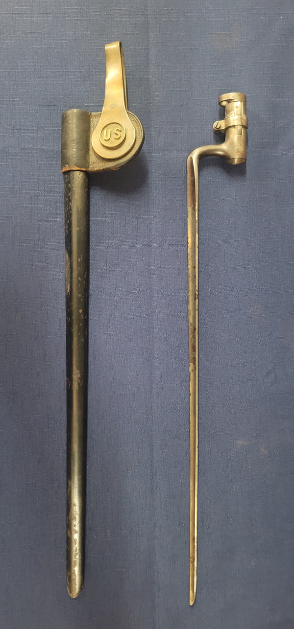 U.S. Model 1873 Springfield Bayonet w/ Scabbard & Leather Hanger GS00906