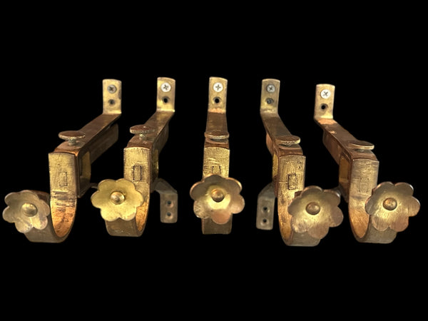 Set of 5 Brass Curtain Rod Holders GA20185