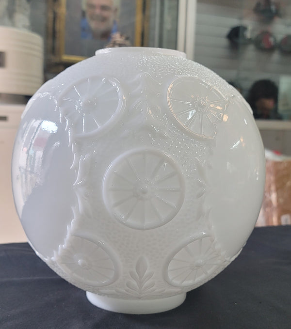 Unique 9 1/2" White Textured Hurricane Globe with 3 7/8" Fitter GS00732