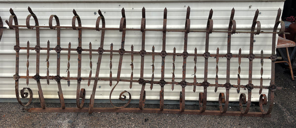 76 Feet of Iron Fence Panels with Cast Iron Rosettes GA21365