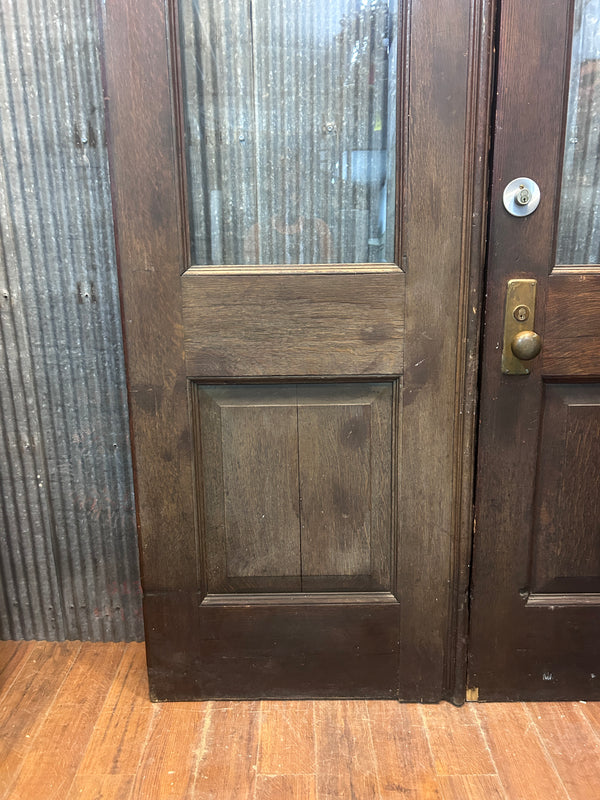 Pair of Beveled Glass Fire Exit Doors GS011026