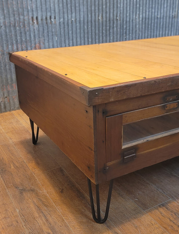 Restored Super Hatcher Chicken Incubator Coffee Table 59"x 31 1/2" x 19" GS01066