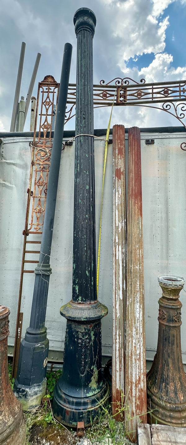 13 Ft Victorian Fluted Cast Iron Street Light Post GA20289