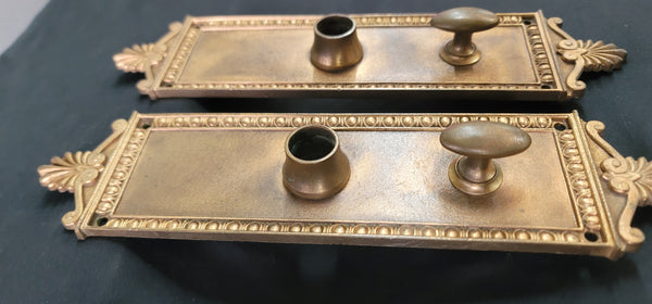 Egg & Dart Bronze Door Knob Back Plates 10 3/4" x 2 3/4" GS01096