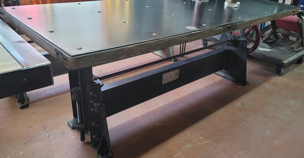 Custom Made Industrial Beach Mfg. Adjustable Crank Table 78 1/2" x 33" GS00835