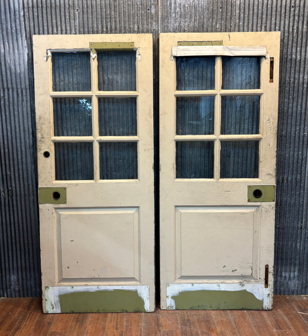 Pair of Wooden 6-Lite Doors GA21545