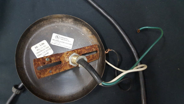Industrial Gray Galvanized Hard Wired Metal Pan Ceiling Light 14" x 9" GS00753