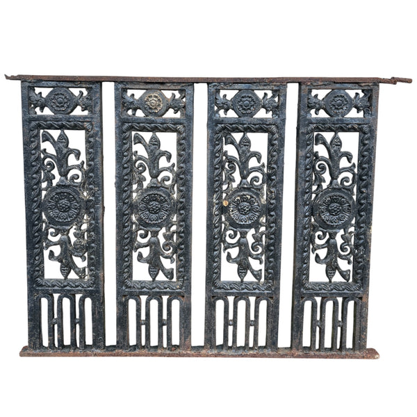 Antique Decorative Victorian Cast Iron Fence Panels & Posts GA21127