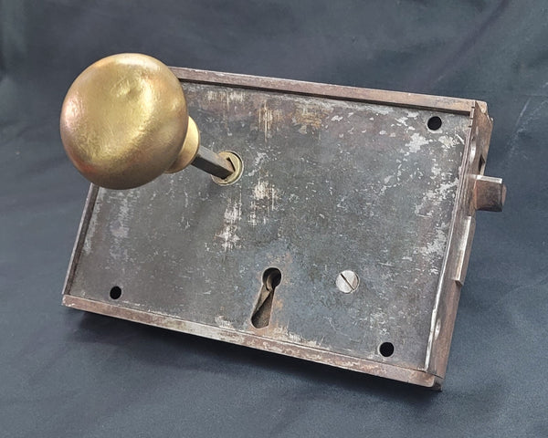 Restored 1800s Left Carpenter #60 Lock Set Key Keeper & More 7"x 4 3/4" GS00867