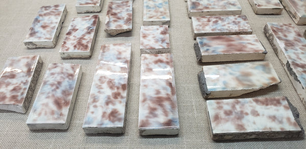Lot of 35 Cambridge Glazed Fireplace Tiles 6" x 1 1/2" & More GS010940