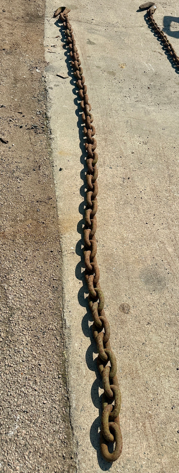 14 Ft of Antique Industrial Steel Chain w/ Cast Iron Clasp GA20920