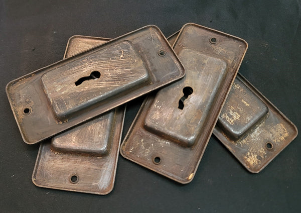 Set of 4 Pocket Door Keyhole Escutcheon Plates 4 9/16" x 2 1/8" GS01047