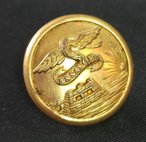 CW 3 Pc Union Federal Engineers Eagle Fort & Rising Sun Coat Button GS010935