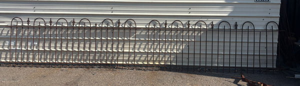 16 Feet of Wrought Iron Hairpin Fencing with Finials GA21237