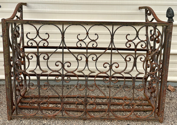 Antique Iron Three-Sided Balcony Railing Pair GA20525