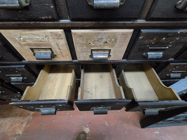 35 Drawer Catalog Bin Cabinet w/ Brass Hardware 47" x 67" x 18" GS00878