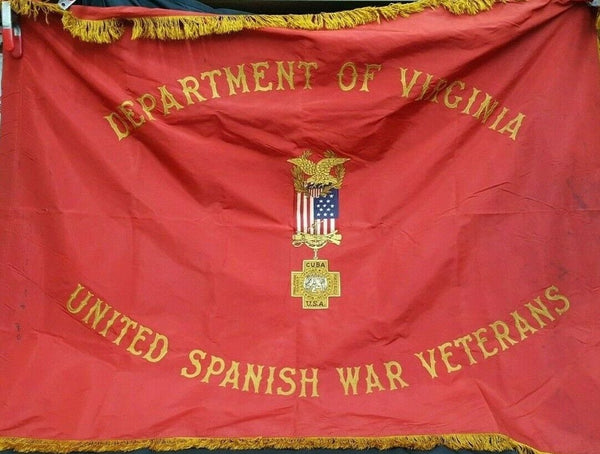 1900's 2 Sided Embroidered Dept. of Virginia United Spanish War Veterans Flag GS00710