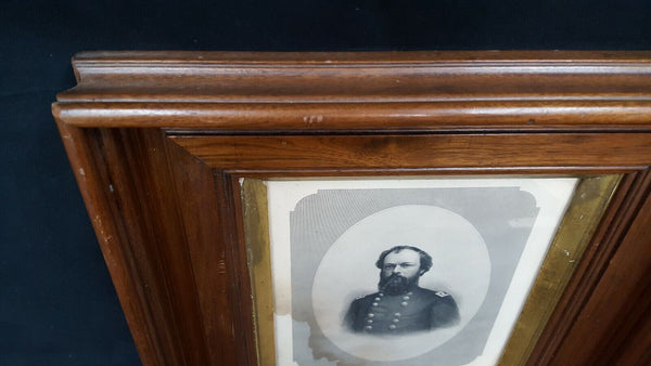 Engraved Photo of U.S. Civil War General Quincy Gillmore Walnut Shadow Box Frame