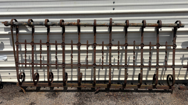 32 Feet of Iron Fence Panels with Pressed Tin Rosettes GA21366