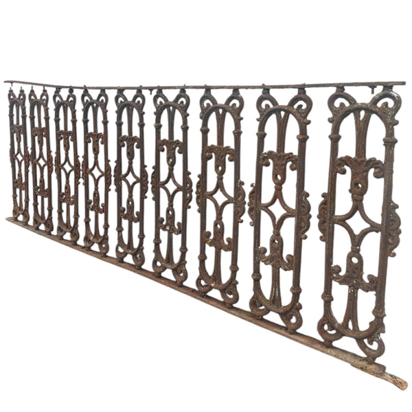18 Ft of Ornate Antique Iron Garden Fencing GA20878