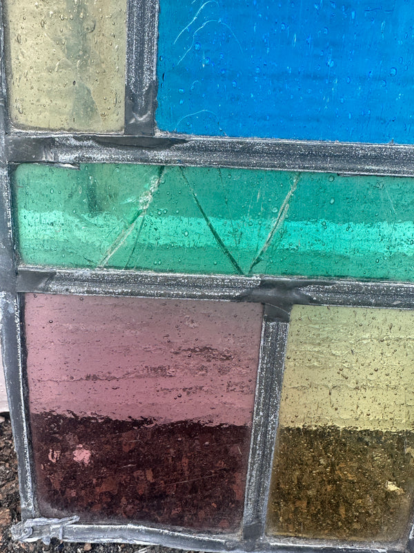 Vintage 5-Pc Set of Stained Glass Window Panels GA20703