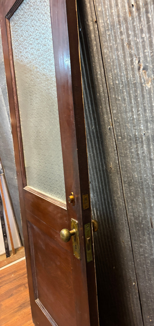2-Panel Half Glass Wooden Door GA21483