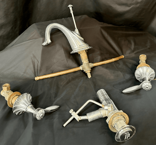 Sherle Wagner Chrome Finished Brass Bathroom Faucet Set GA20592