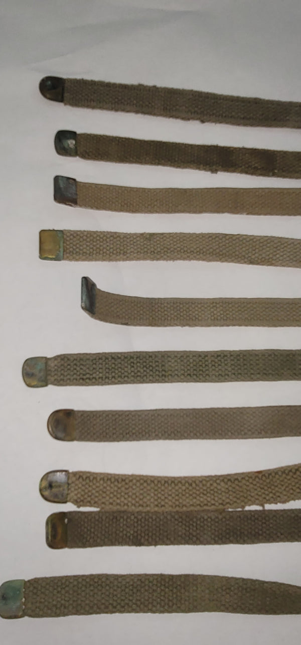 Set of 10 WWII M1941 Bed Roll Equipment Straps GS00664