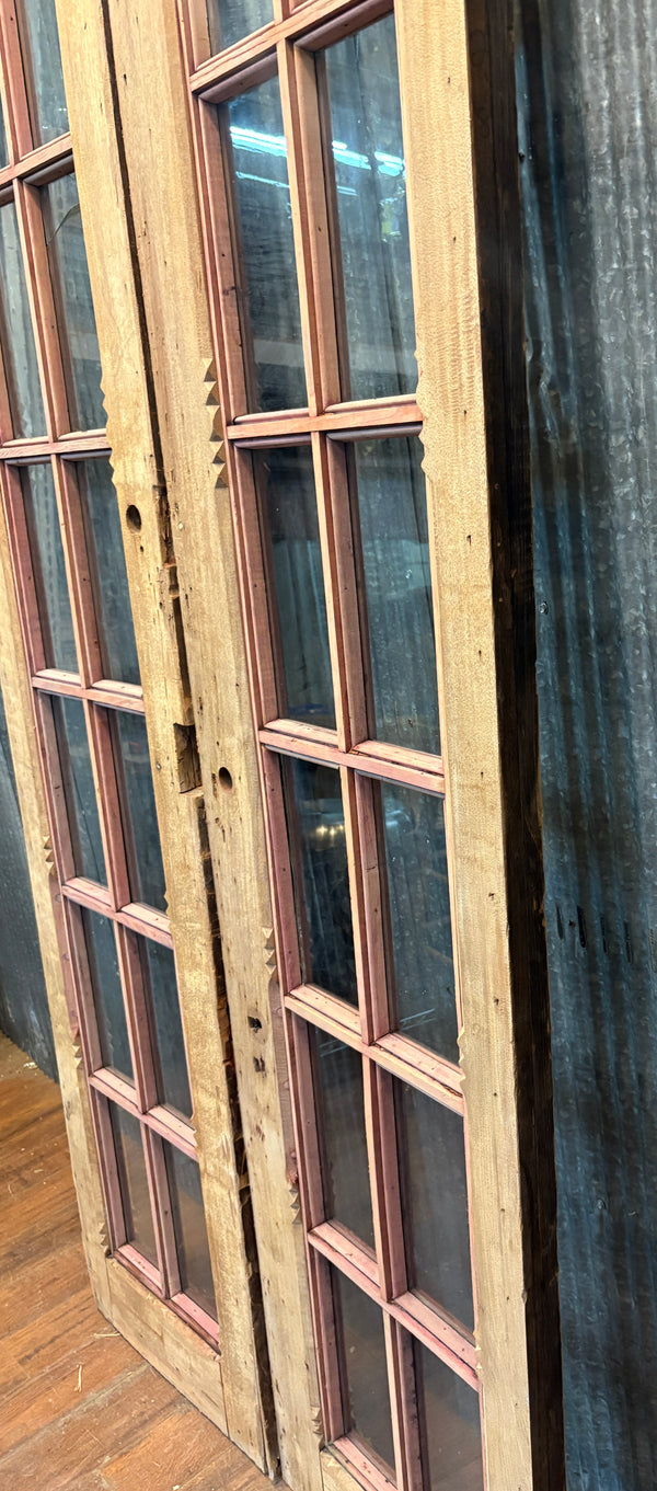Pair of 12-Pane Heart Pine Doors GA21539