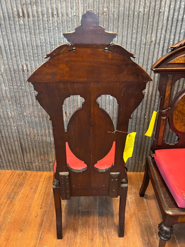 Pair of 1890s Chapel Chairs with Storage GA21445