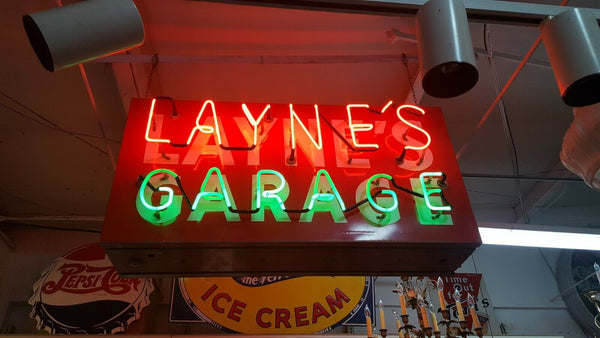 4 Foot "Layne's Garage" Double Sided Neon Sign GS00350